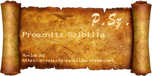 Prosznitz Szibilla névjegykártya